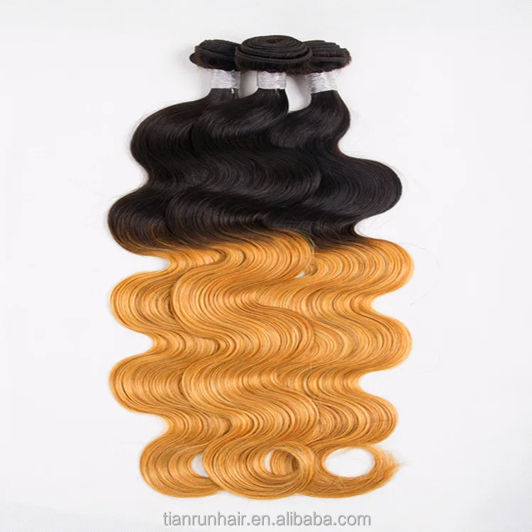 

hot products 2017 colored two tone hair weave human hair body wave brazilian hair in china
