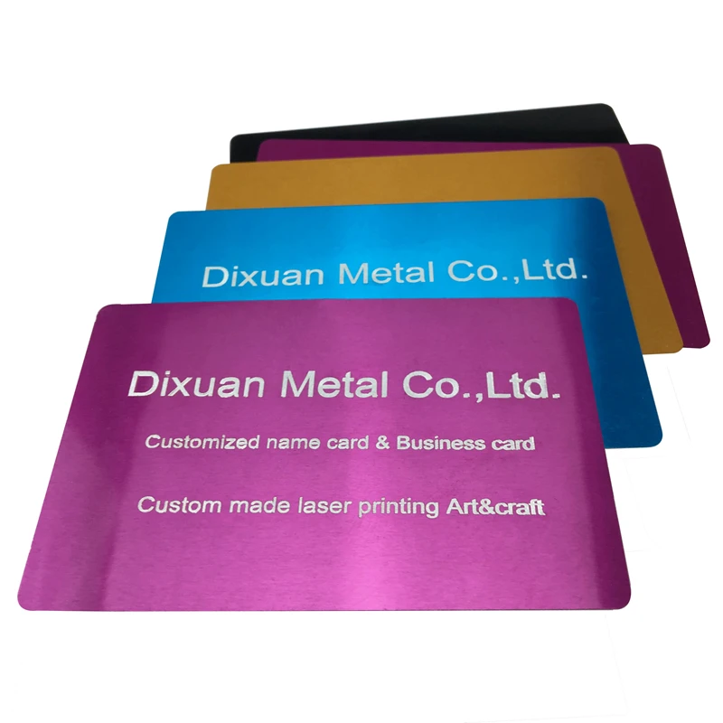 

Custom Blank Laser Engraved Printing 11 Color Choose Aluminum Metal Luxury Business Card Visiting Cards