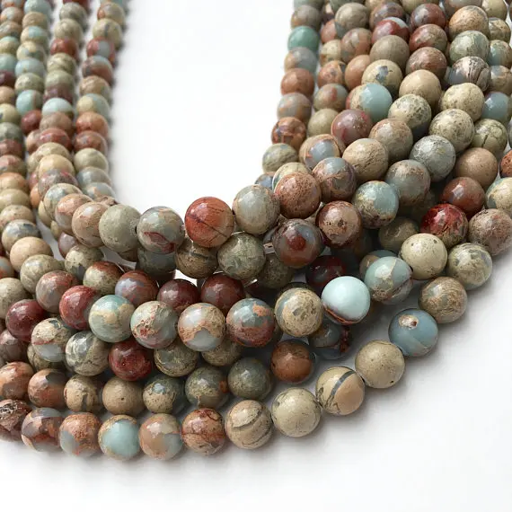 

8mm Aqua Terra Jasper Beads Mala Gemstone Bead