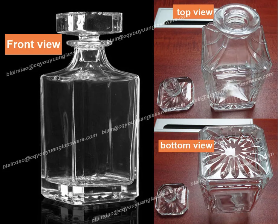 Whiskey Decanter Set Glass Bottle 6 Glasses Crystal Like Liquor Wine Stopper 