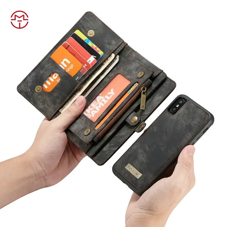 

wholesale cell phone accessories china id card holder flip wallet case for iphone x 7 8 6s plus, Black;coffee;red;blue