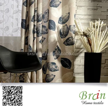 leaf design curtain fabric