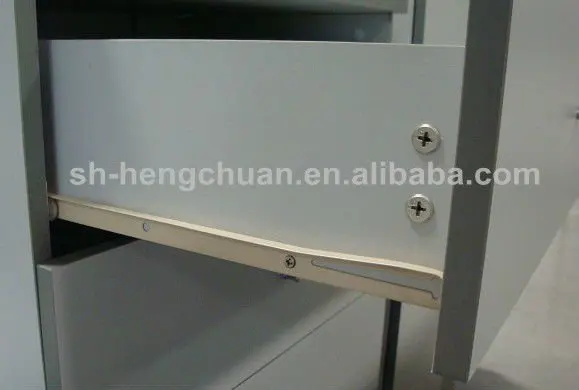 Self-closing Power Coated FGV Type Drawer Slide  white Rail nylon wheel drawer slide
