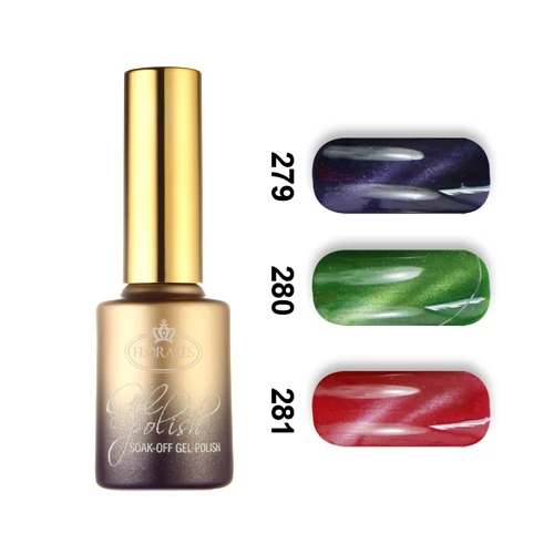Free shipping 6pcs Florales magnetic cat eye UV soak off gel nail polish 15ml with a