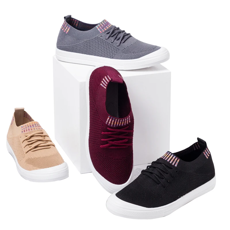

Fashion Mesh Ladies White Shoes Skid-proof Running Shoes