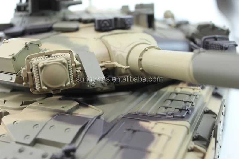 2.4G Remote Control 1:16 Rusia T90 RC Tank dengan menembak 