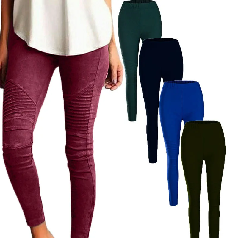 

Amazon Ebay hottest selling style girls slim leggings womens punky street fashion biker trousers ladies high stretch long pants