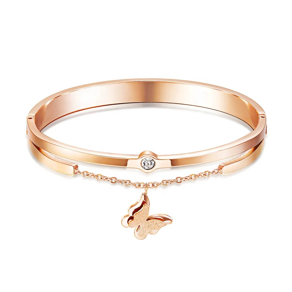 

Cute Noble Elegant Butterfly Inspired Jewelry High End Animal Bracelet, Gold color