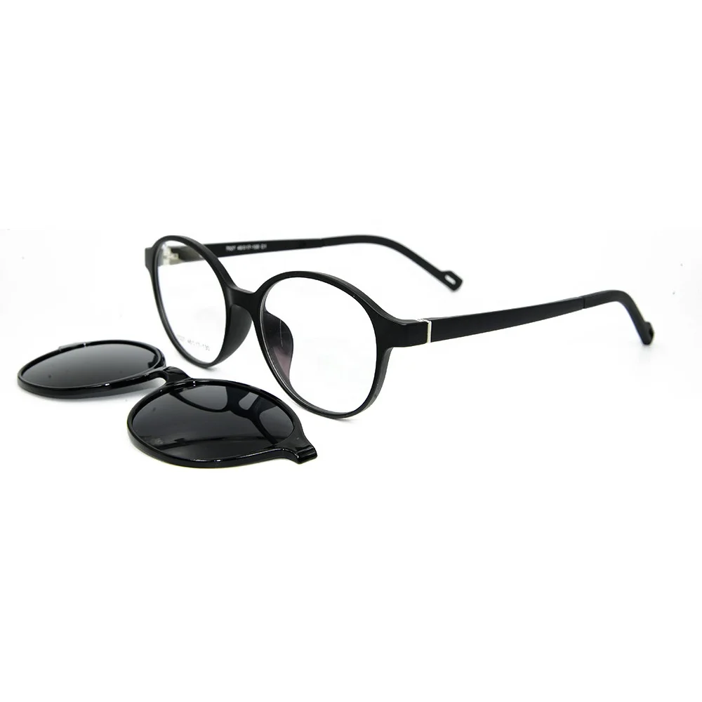 

New designer oval TR90 optical frame clip on magnet sunglasses