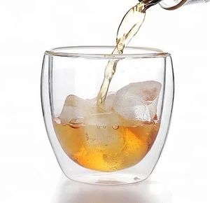 Image of Factory Supplied FDA Listed 250ML Hand-Blown High Borosilicate Double Wall Tumbler Glass Cup Mug for Drinking Tea, Latte