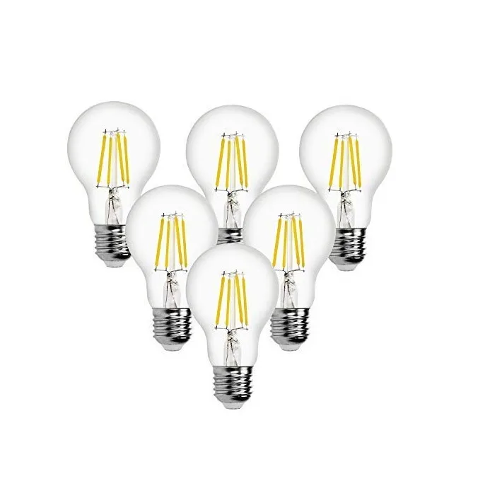 hot sale 220v A60  4w 6w 8w e27 led filament bulb light lamp