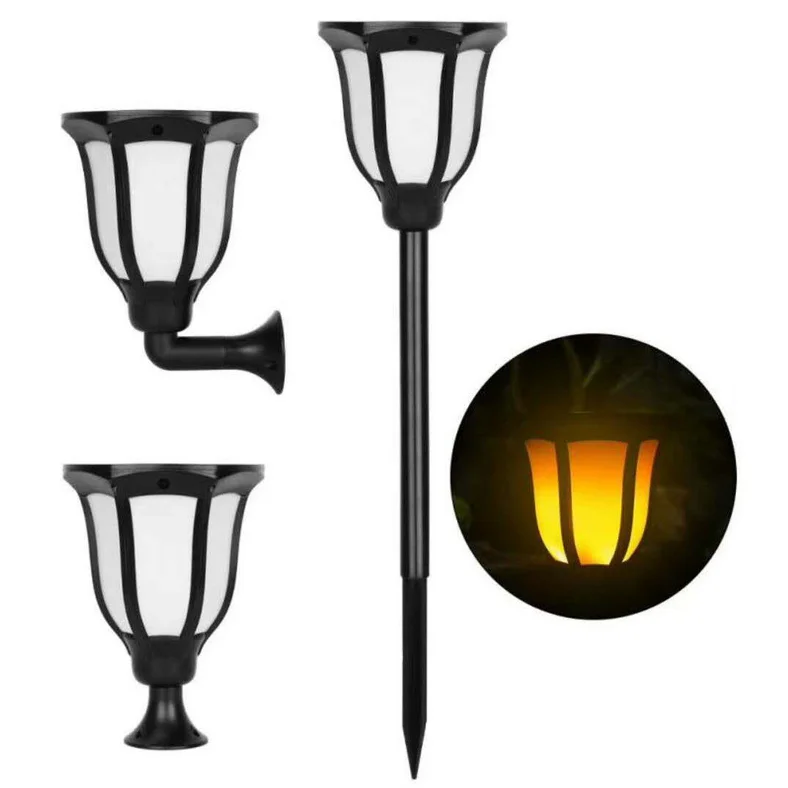 Unique Flickering flames Mounted 96LED Design Outdoor Wall Solar Garden Light for Decoration