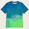 cheap wholesale ombre tie dye print crew neck mens tee shirts