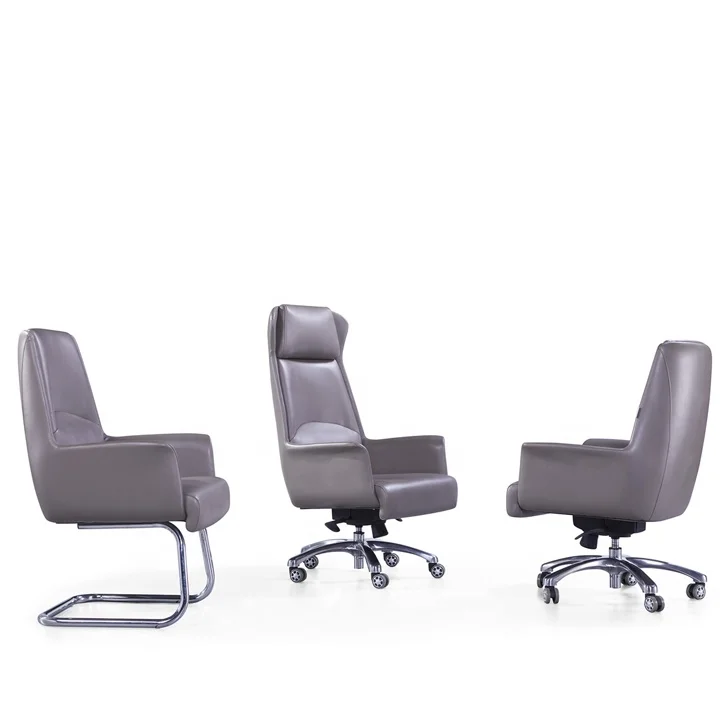 
9 years factory Shuaifu genuine leather Five star office chair set 