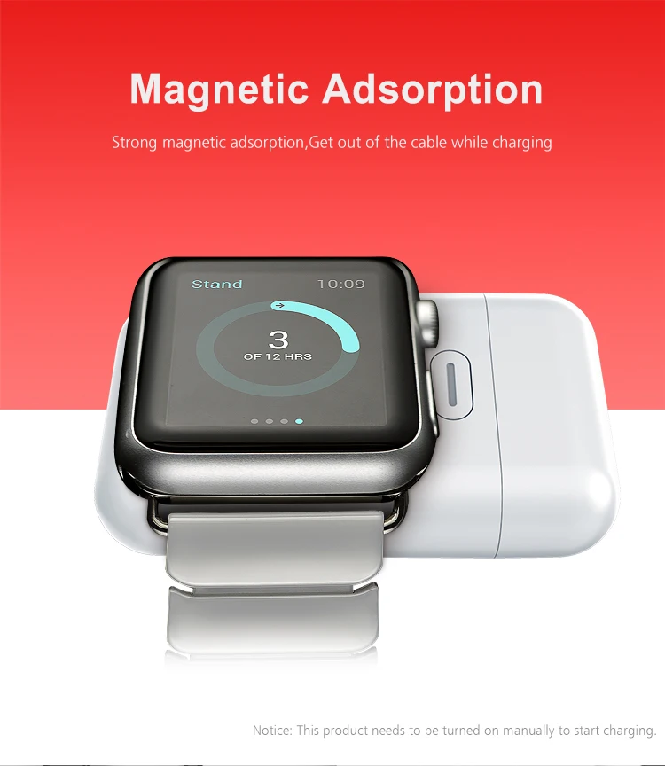 Mini wireless power bank case portable charging case for Apple Watch power bank for Apple smart watch 12345 - ANKUX.COM