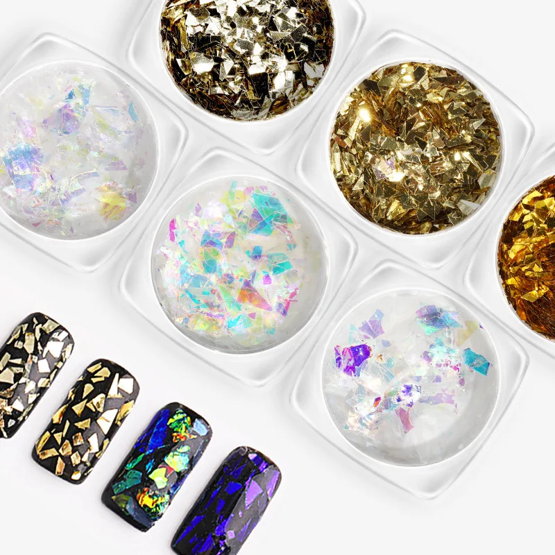 

2019 hot sale glass mix nail art decoration sequins, Picture shows