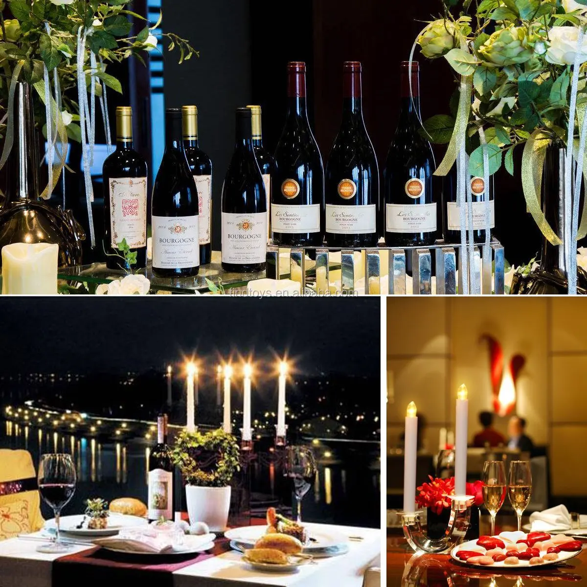 Battery Operated Colorful Flicker Flameless Taper Candle/long Led