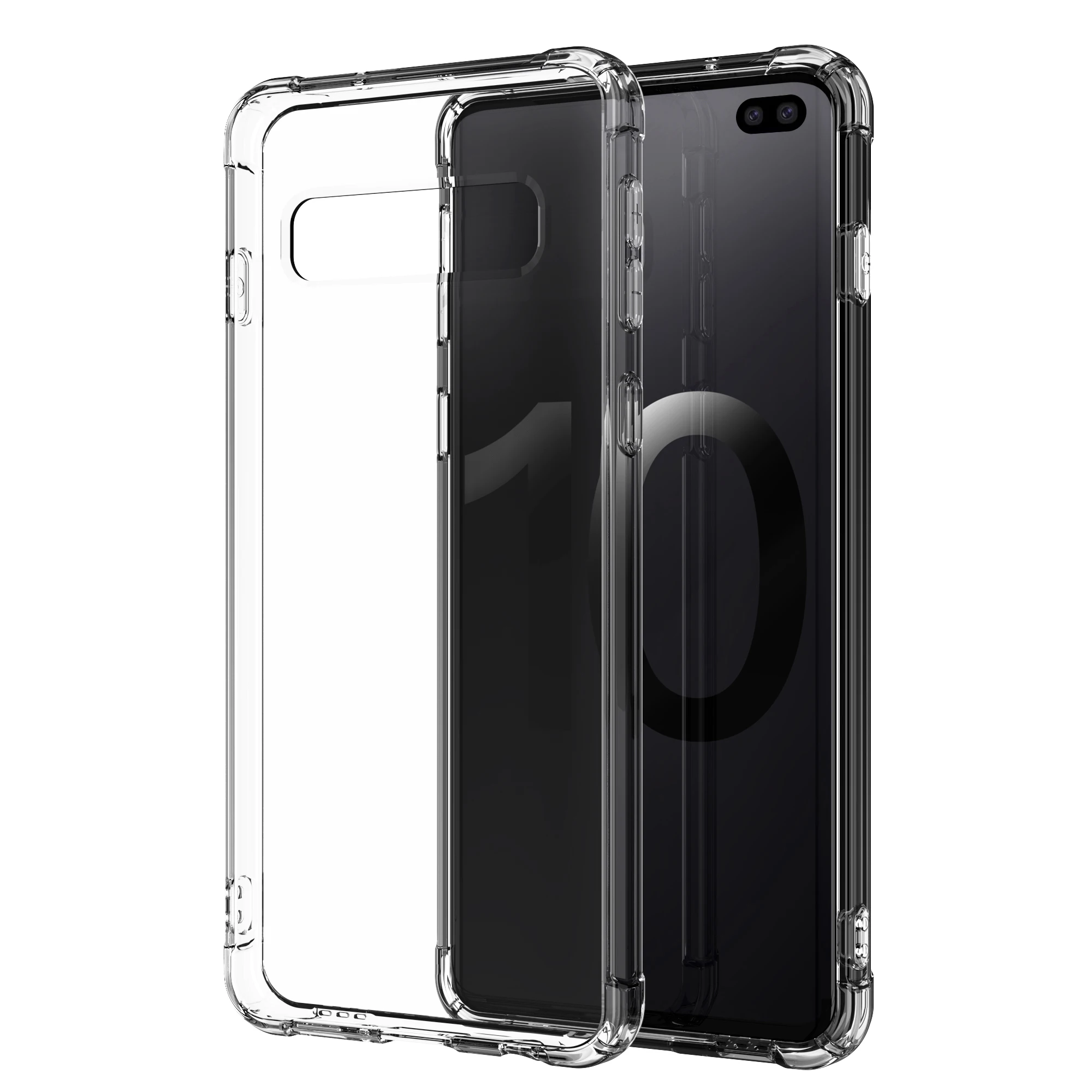 

factory wholesale quality transparent soft tpu mobile cell phone case for Samsung S10 lite plus crystal clear back cover, Transparent black pink gold