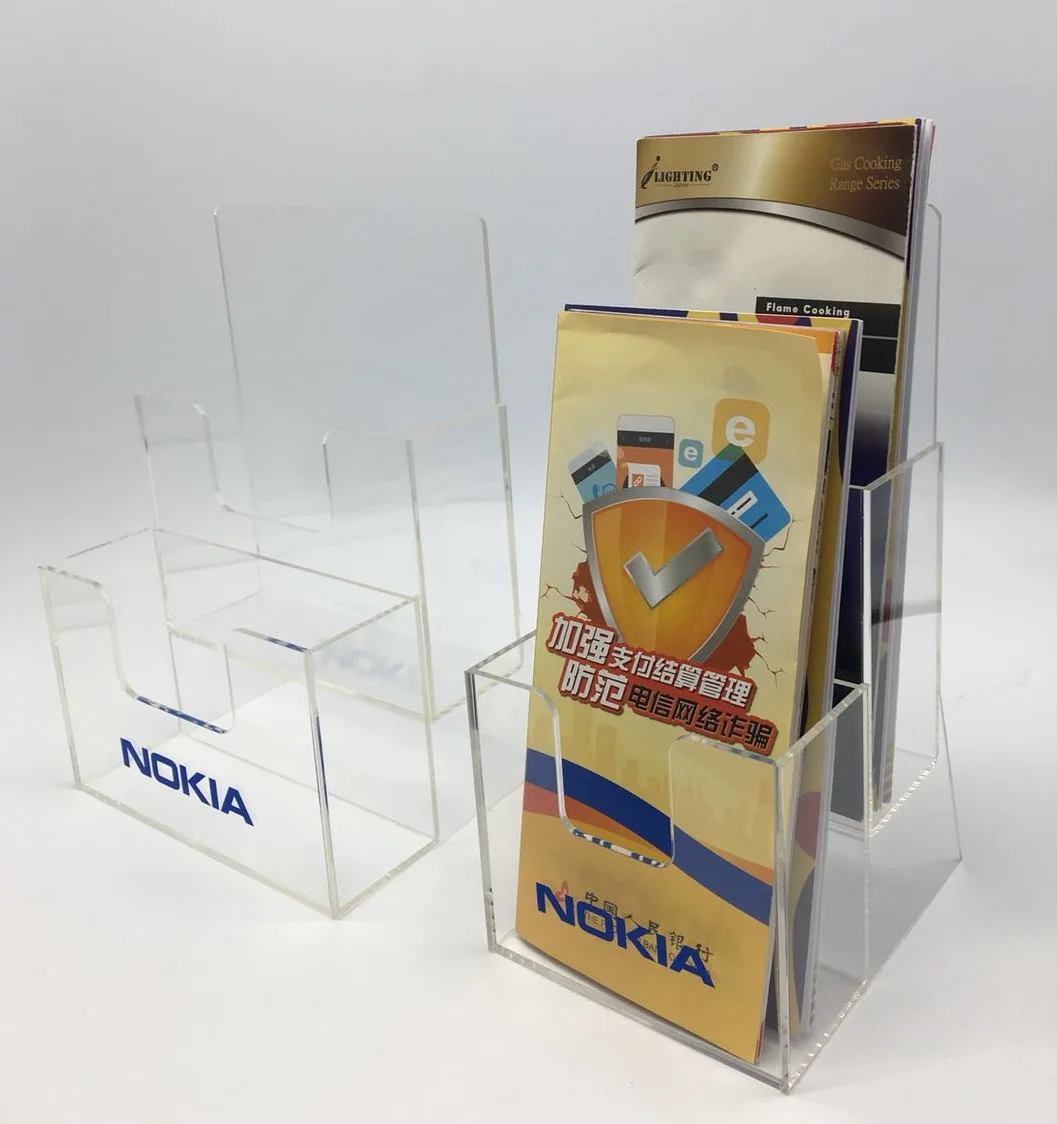 Wall Mount Acrylic Brochure Holder / Catalog Stand / Magazine Rack