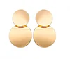 Simple Stainless Steel Gold Plated Lover Round Heart Drop Dangle Earring Geometric Jewelry for Women