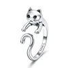 Modalen Wholesale Adjustable Woman Luxury Value 925 Vintage Cat Sterling Silver Ring