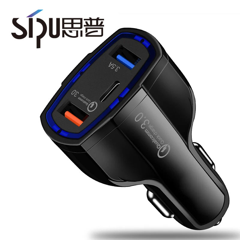 

Wholesale Mobile Phone 2 USB Ports qc 3.0 Car Charger, Black. customized