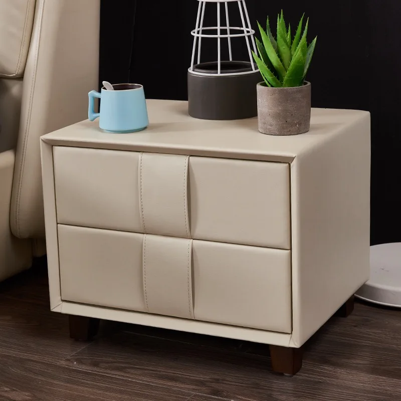 Factory Price Faux Leather Bedside Table View Night Stands