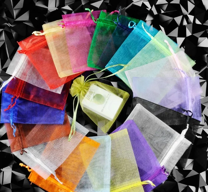 Promotional Drawstring Gauze Fabric Bag Custom Logo Printed Jewelry