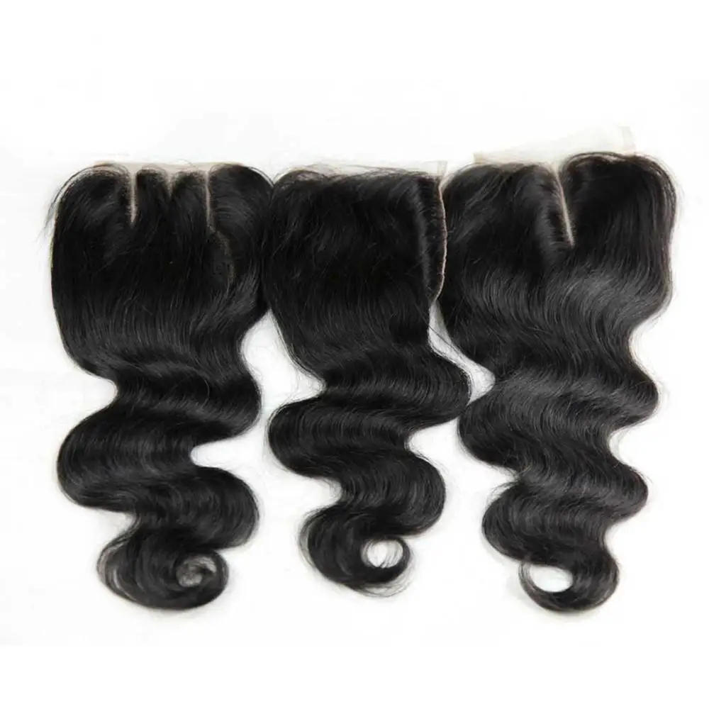 4x4 Middle Part Free Part Lace Closure With Baby Hair Virgin Brazilian Hair Body Wave Brazilian Human Hair Lace Closure