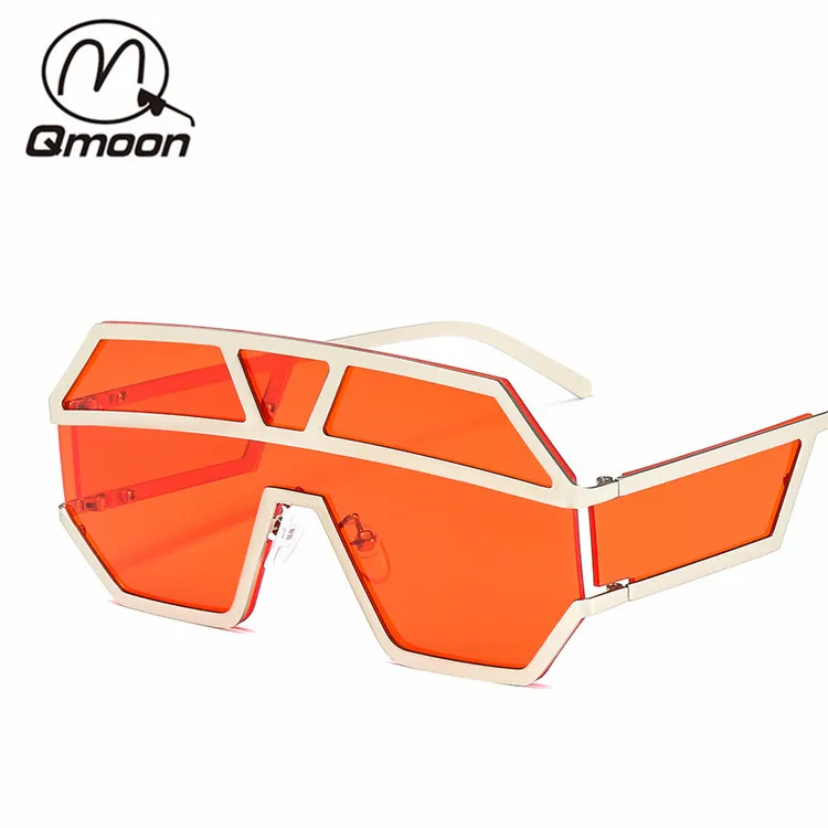 

Fashion Style Big Metal Frame One Pieces Sunglass