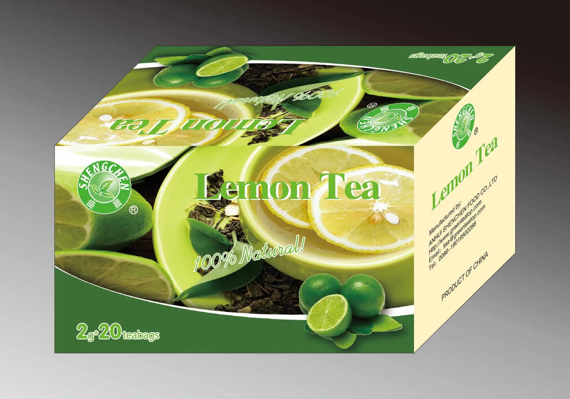 Free Sample Organic Lemon Green Tea With Good Taste And Fruit Flavor