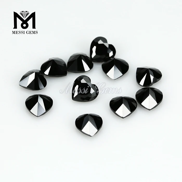 Prix ​​en gros Coupe coeur 5 x 5mm Noir Cubic Zirconia Stones