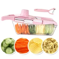 

Kitchen 5 in 1 Manual Stainless Steel Chop Magic Chopper Cutter Vegetable Fruit Slicer Dicer Tools