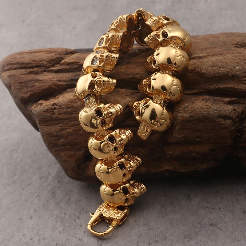 KALEN Gold Skull Head Bracelet