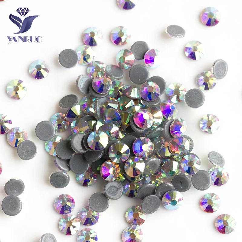 

Factory Wholesale Hotfix Rhinestones Crystal SS4-SS20-SS50 Glass Crystal AB Clear Strass For Dresses, Crystal and crystal ab