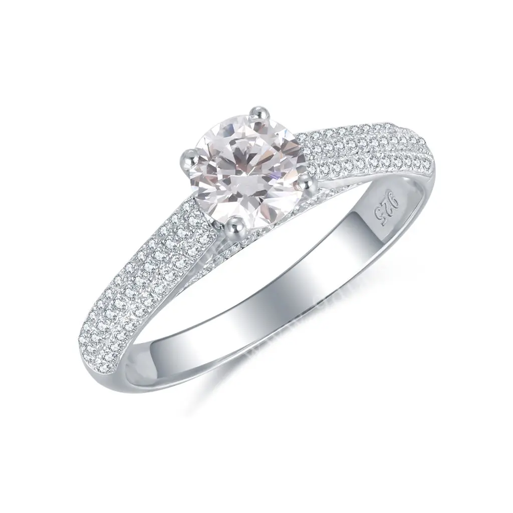 Hot Sale Classical Design White Diamond Engagement Ring Latest  Gold Ring Designs for Girl Gold Ring