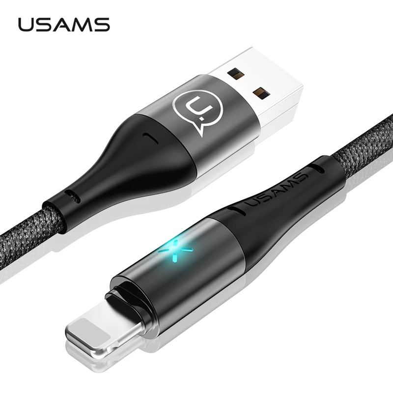 

USAMS 2A Fast Charger Data Syn LED Auto Disconnected 2m USB Cable for iphone lightning