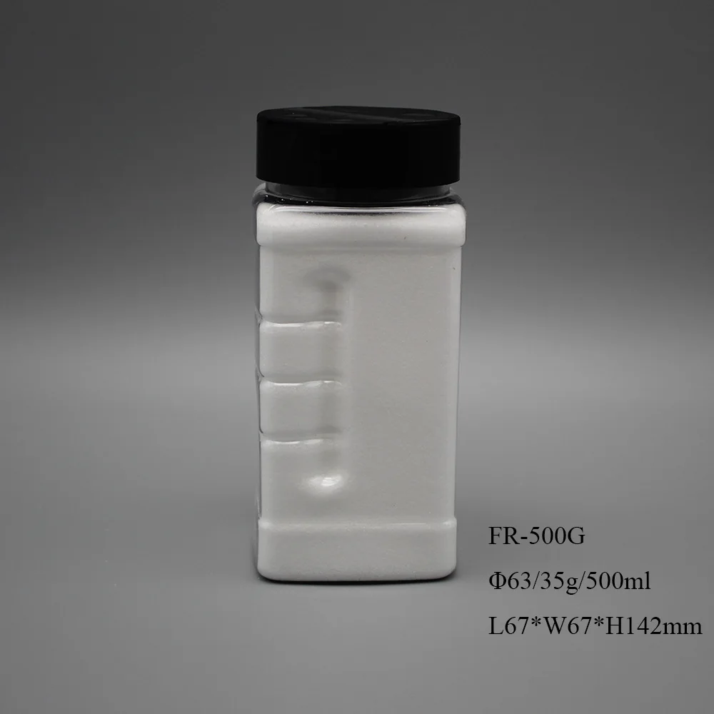 500ml Transparent Square Shape Plastic Spice Shaker Jars And Container