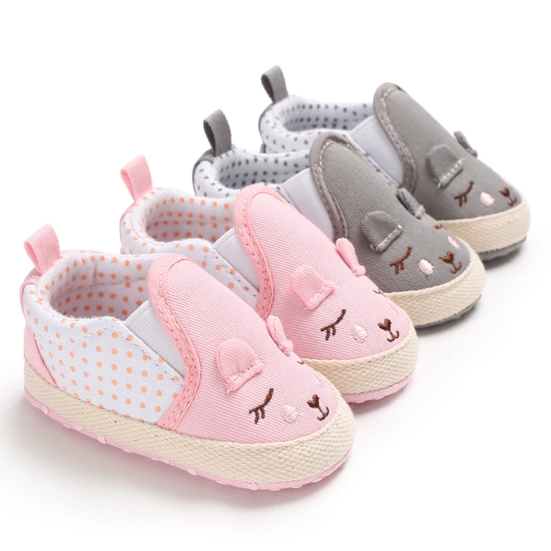 

Cute cheap Canvas Cartoon 0-2 years Casual baby shoes 2019, Pink,grey