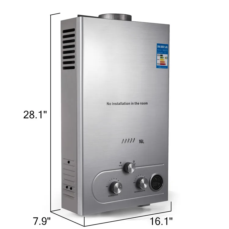 Tankless Propane Gas Water Heater 6L Water Heater Home Bathroom w/ Shower Set 
