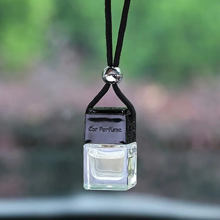 

8ml Black Square Bottle Air Fresher Glass Perfume Aromatherapy Car Hanging Perfume Fragrance Diffuser Bottle
