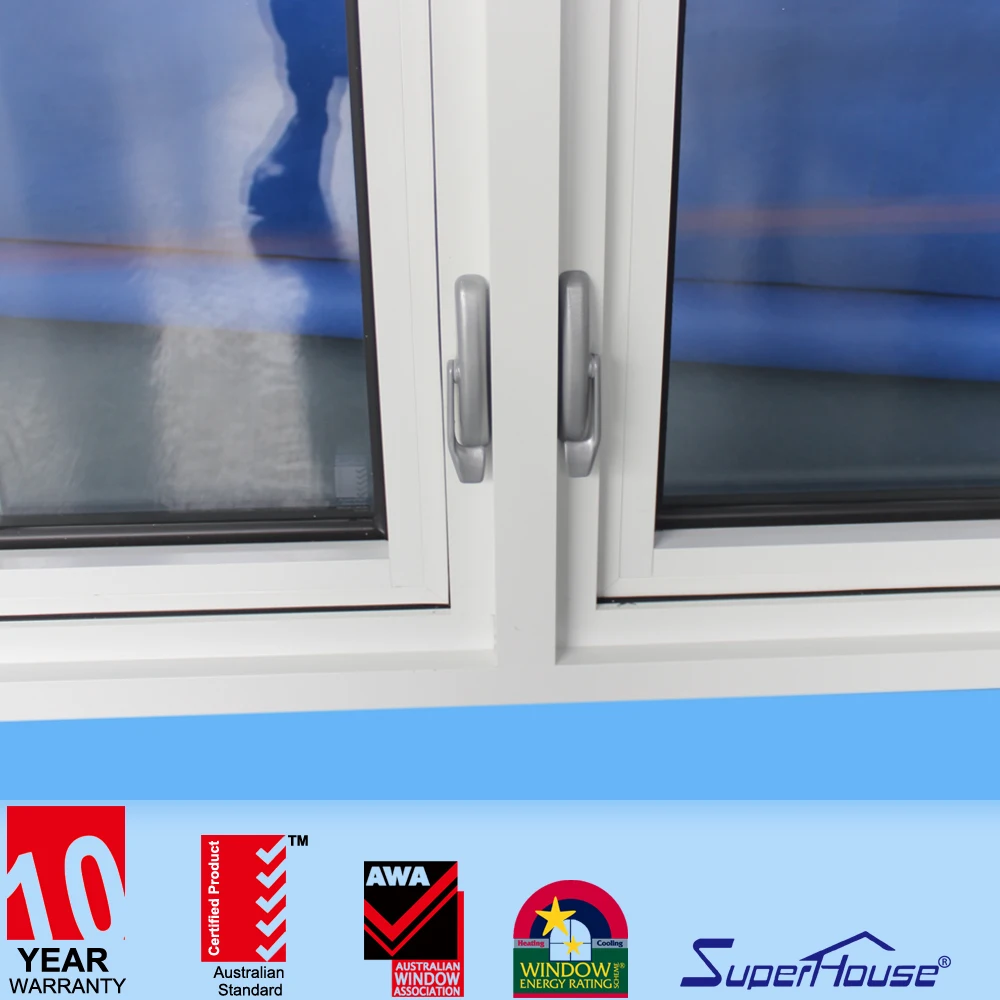 American style chain winder open window aluminum casement window with colonial bars supplier