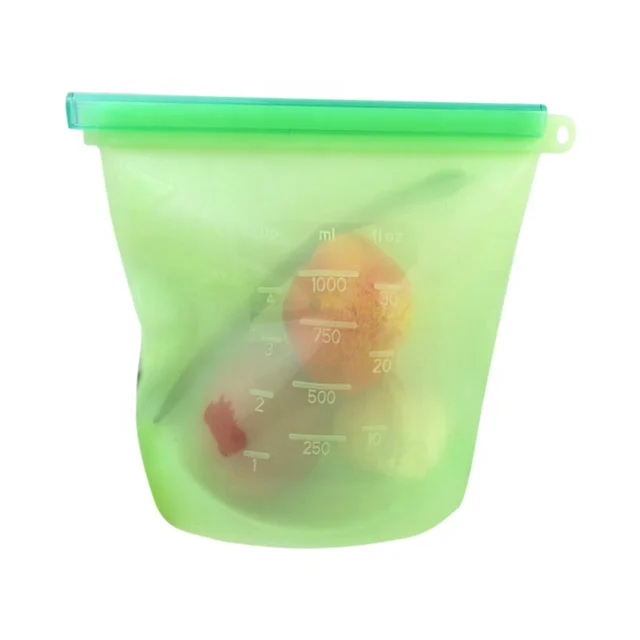 

Reusable Refrigerator Silicone Fresh Bag Food Storage Container Silicone Soup Freezer Food Seal Bag With Ziplock, Any pantone color