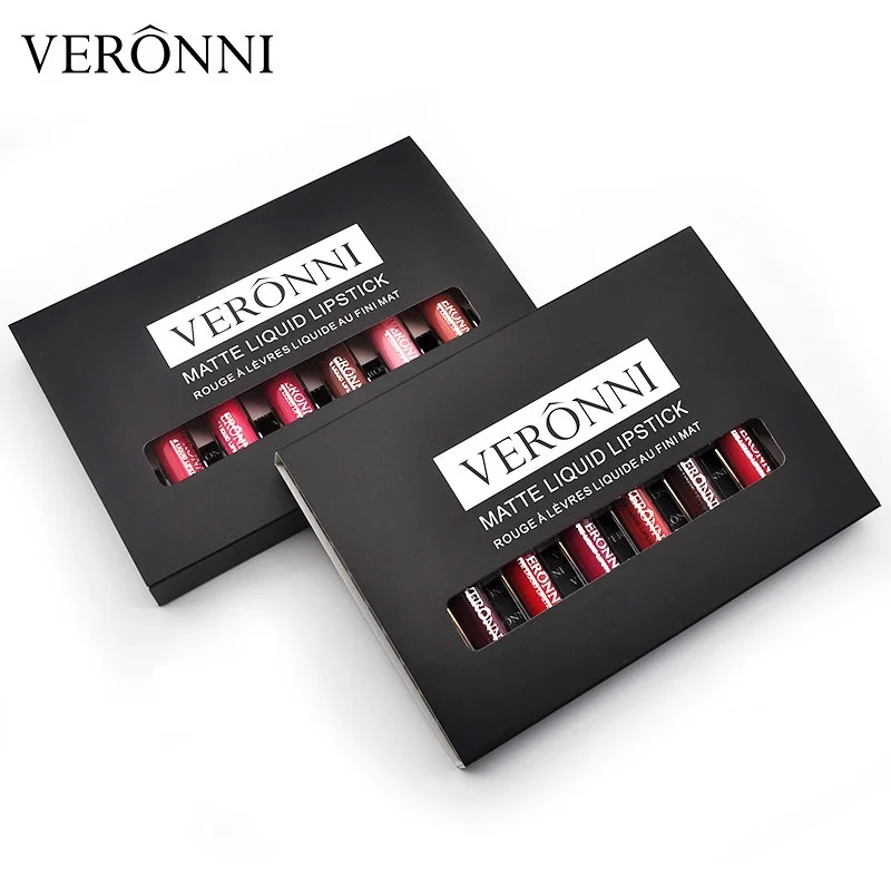 

VERONNI popular brand lipstick kit long lasting matte liquid lip gloss 6 colors/set