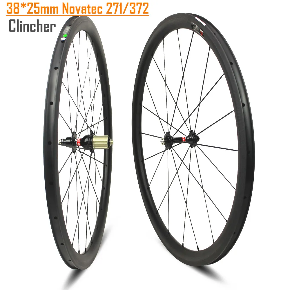 

38mm clincher carbon wheels novatec a271 hub