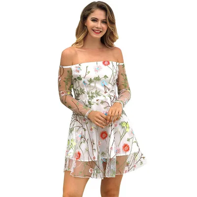 

F10372A ladies bodycon dress Night dress lace embroider dress, As picture