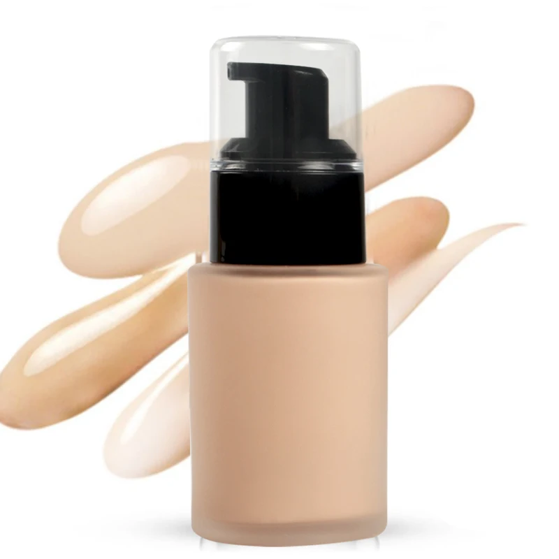 

New Cosmetic Makeup Liquid Pump Private Label Foundation For Dark Skin, 9 colors
