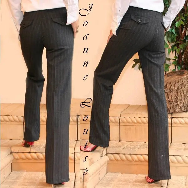 Ladies Fitted Tailored Trousers Pants 