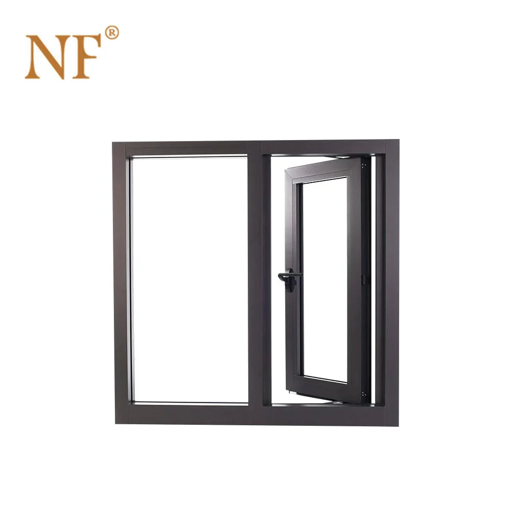 wood color veka aluminum casement window