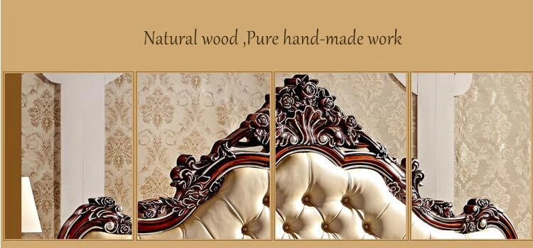 modern european solid wood bed Fashion Carved 1.8 m bed french bedroom furniture bedroomsets beds french style osc6591
